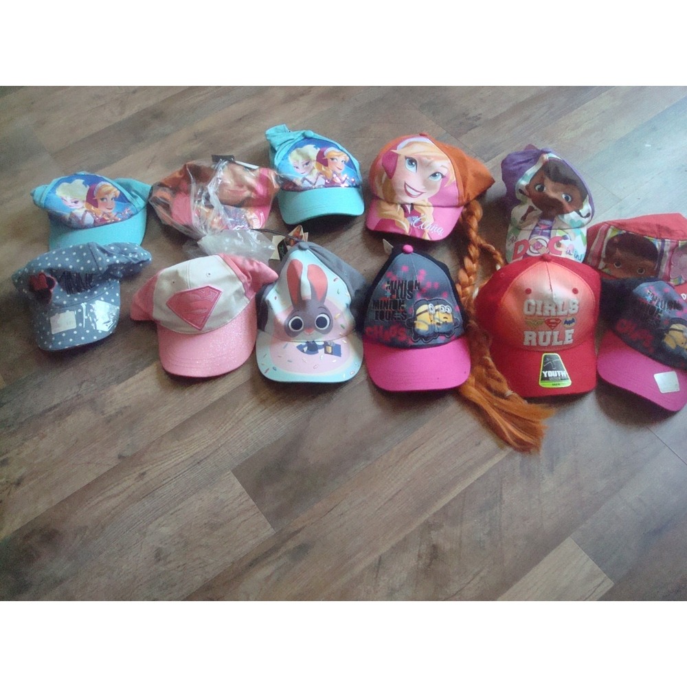 12HATS girls kids disney dc marvel WHOLESALE LOT HATS 00S Y2K VINTAGE